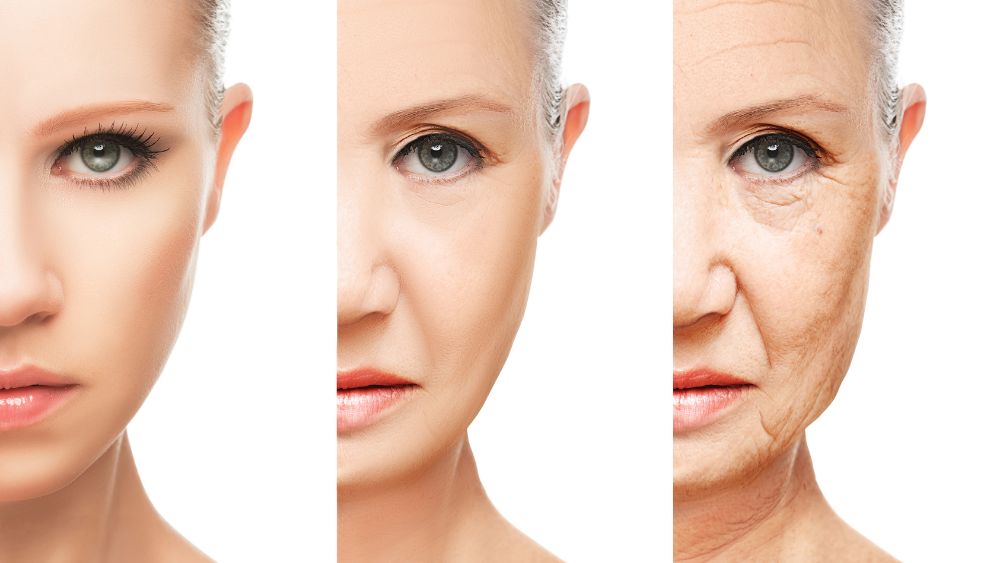 Donna che invecchia in tre fasi temporali diverse - I segreti per mantenersi giovani e in salute e rallentare l'invecchiamento