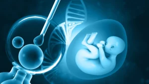 Immagine astratta di un feto e il suo DNA -cos’è la progeria