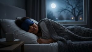 Dormire al buio totale con la mascherina