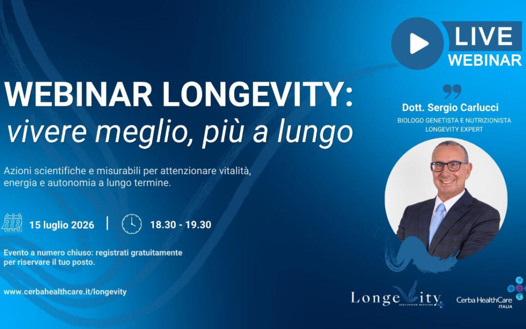 La scienza per vivere a lungo e in salute: un webinar gratuito per sapere tutto sulla longevità